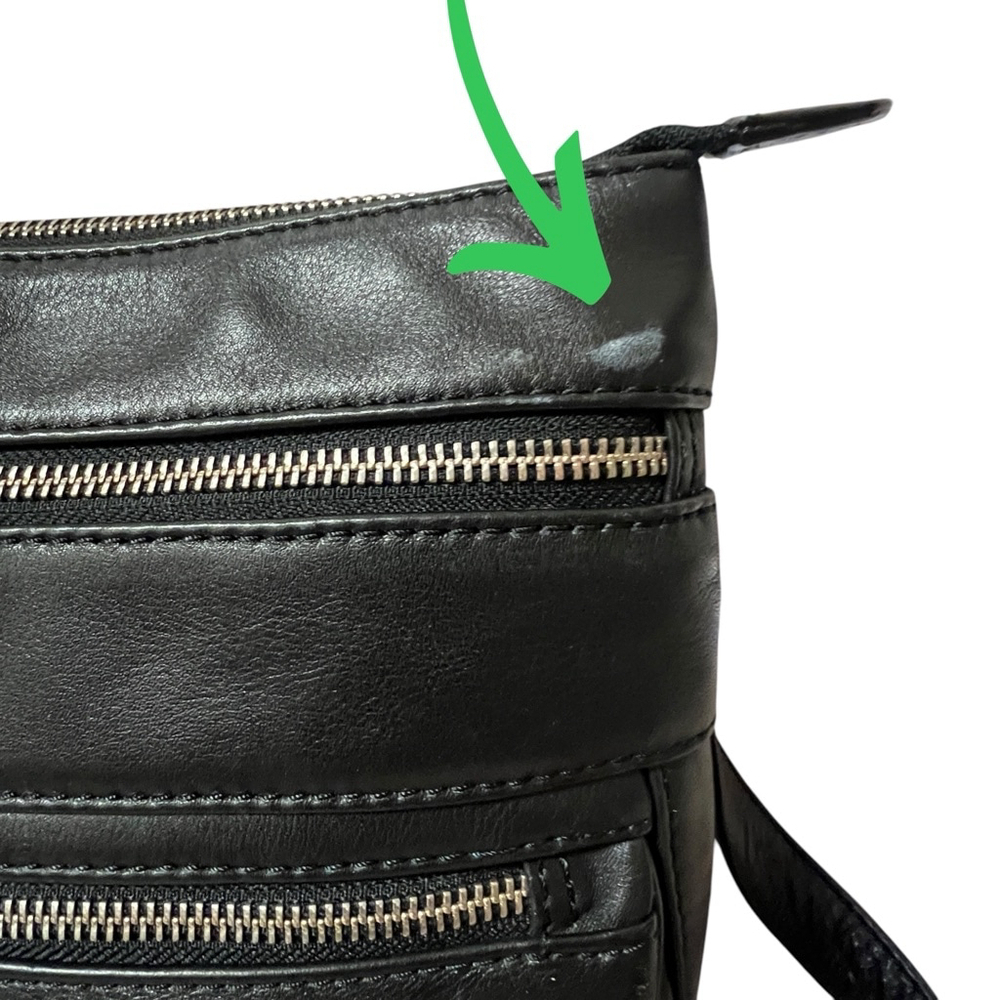 ili New York Black Genuine Leather RFID Crossbody Travel Everyday Purse - Picture 11 of 16